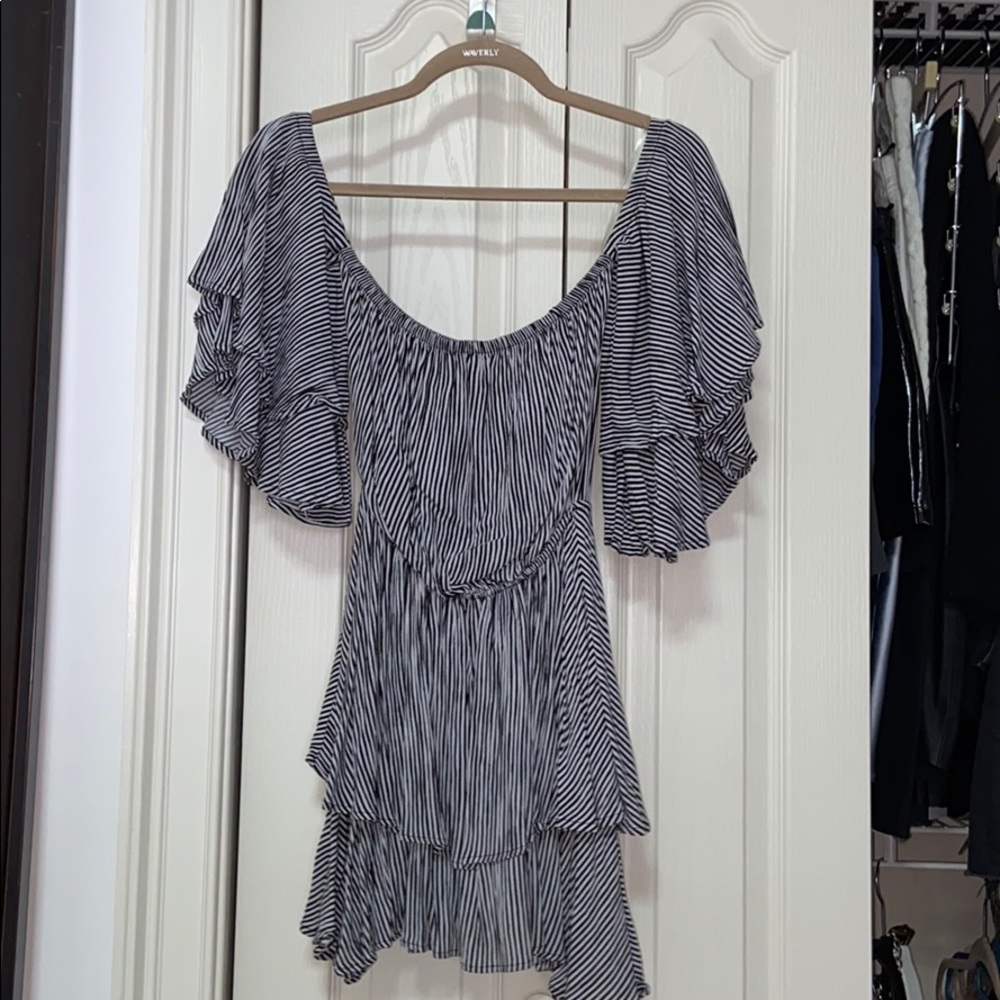 Striped ruffle dress